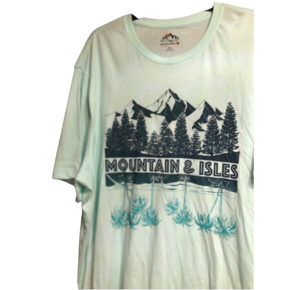 Mountain & Isles Green Short Sleeve Mountain Outdoor Graphic T-Shirt Sz XXL - Picture 2 of 16